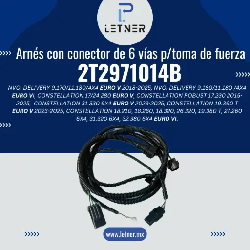 [2T2971014B] ARNES DE 6 VIAS CON CONECTOR PARA PTO 