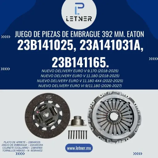 1 JUEGO PIEZAS DE EMBRAGUE 392 MM.